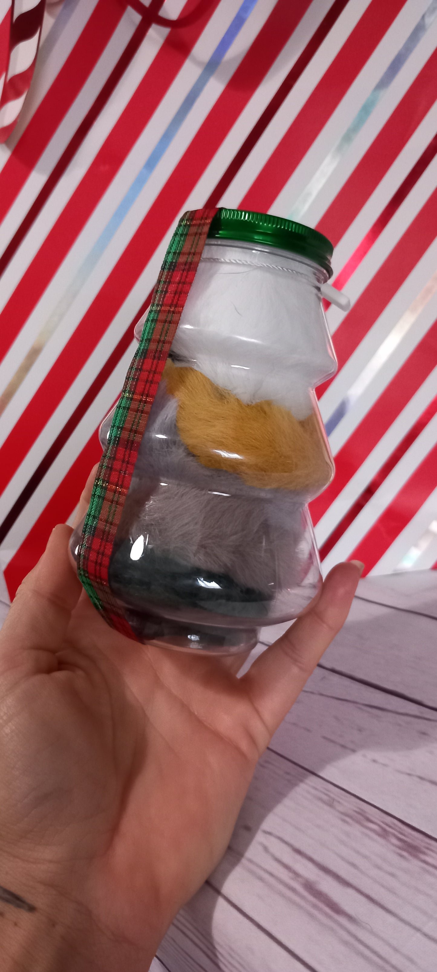 Christmas gift- faux fur hairband selection, 5pc selection, 4 rings and 1 pompom