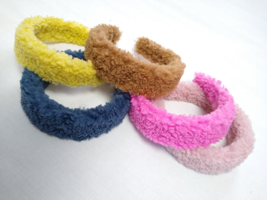 Teddy bear headband, hair accessory, pink, denim, dusky pink, yellow, teddy brown